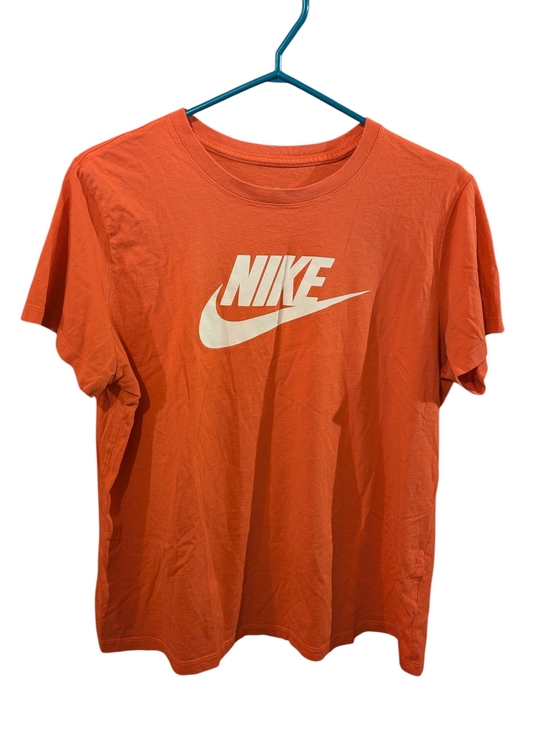 Nike Tops - Nike Pink Corail Short Sleeve Tee with White Swoosh Logo
